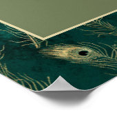 ティール（緑がかった色）金ゴールドピーコックフェザーズガールズスウィート16 ポスター (角)