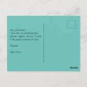 ティール(緑がかった色)金ゴールドフローラジャガー ポストカード (裏面)