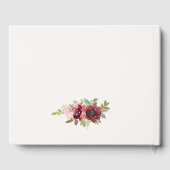 ティール（緑がかった色）金ゴールドフローラティーカップブライダルシャワーティーパーティー ゲストブック (裏面)