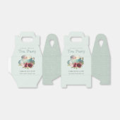 ティール（緑がかった色）金ゴールドフローラティーカップブライダルシャワーティーパーティー フェイバーボックス (折り畳みなし)