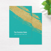 ティール（緑がかった色）金ゴールドブラシイヤリングディスプレイカード (デスク)