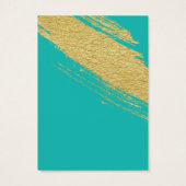 ティール（緑がかった色）金ゴールドブラシイヤリングディスプレイカード (裏面)