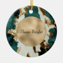 ティール（緑がかった色）金ゴールドホワイトコウィド セラミックオーナメント