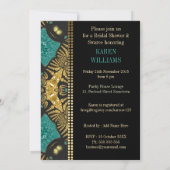 ティール(緑がかった色)+金ゴールドボヘミアブライダルシャワー招待状 招待状 (裏面)