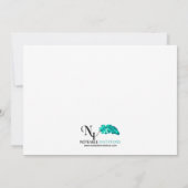 ティール(緑がかった色)金ゴールドマスカレードマルディグラスボール招待状 招待状 (裏面)