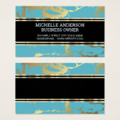 ティール（緑がかった色）金ゴールドマーブル (正面&裏面)