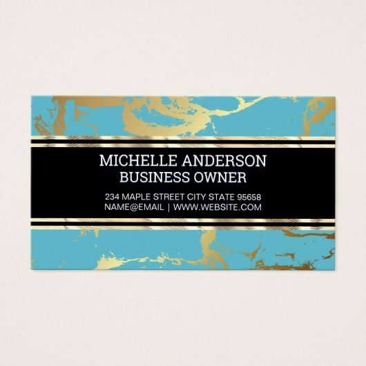 ティール（緑がかった色）金ゴールドマーブル (正面)