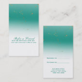 ティール（緑がかった色）&金ゴールドモダングラムシックRefer a Friend 紹介カード (正面/裏面)