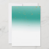 ティール（緑がかった色）&金ゴールドモダングラムスウィート16バースデーパーティー 招待状 (裏面)