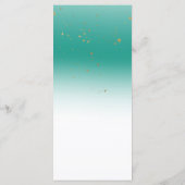 ティール（緑がかった色）金ゴールドモダングラム紙吹雪パーティー結婚のメニュー メニュー (裏面)