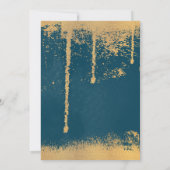 ティール（緑がかった色）金ゴールドモダン聖句クリスチャン結婚ズ 招待状 (裏面)