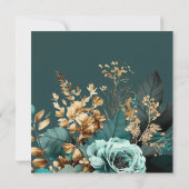 ティール(緑がかった色)金ゴールドラグジュアリーフローラブライダルシャワー (裏面)