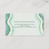 ティール（緑がかった色）金ゴールドルクセグリッターアゲートゲード 予約カード (裏面)