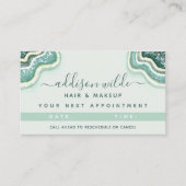 ティール（緑がかった色）金ゴールドルクセグリッターアゲートゲード 予約カード (正面)