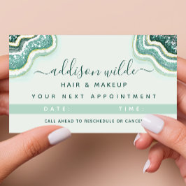 ティール（緑がかった色）金ゴールドルクセグリッターアゲートゲード 予約カード