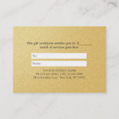 ティール（緑がかった色）&金ゴールドロータスYOGAインストラクターギフト券 割引カード (裏面)