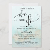 ティール(緑がかった色)金ゴールド我々はまだ海結婚の記念日を行う 招待状 (正面)