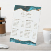 ティール（緑がかった色）・金ゴールド料金表台座標識 台座サイン (インサイチュ)