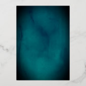 ティール（緑がかった色）金ゴールド書結婚文字 箔招待状 (裏面)