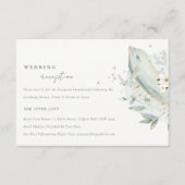 ティール（緑がかった色）金ゴールド水中フローラ魚婚披露宴 エンクロージャーカード (正面)