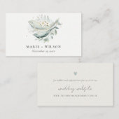 ティール（緑がかった色）金ゴールド水中フローラ魚結婚のウェブサイト エンクロージャーカード (正面/裏面)
