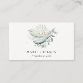 ティール（緑がかった色）金ゴールド水中フローラ魚結婚のウェブサイト エンクロージャーカード (正面)