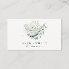 ティール（緑がかった色）金ゴールド水中フローラ魚結婚のウェブサイト エンクロージャーカード