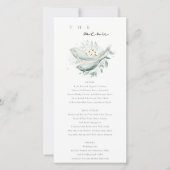 ティール（緑がかった色）金ゴールド水中フローラ魚結婚のメニューカード サンキューカード (正面)