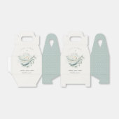 ティール（緑がかった色）金ゴールド水中フローラ鯨魚ベビーシャワー フェイバーボックス (折り畳みなし)