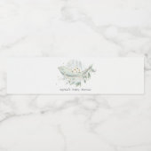 ティール(緑がかった色)金ゴールド水中フローラ鯨魚ベビーシャワー ペットボトルラベル (シングルラベル)