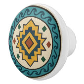 ティール(緑がかった色)金ゴールド波形ダイヤモンドサポテックセラミックノブ セラミックノブ (右)