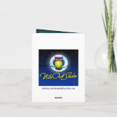 ティール（緑がかった色）金ゴールド第1回同窓写真サンキューカード サンキューカード (裏面)