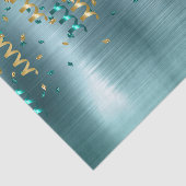 ティール（緑がかった色）金ゴールド紙吹雪誕生日 薄葉紙 (詳細)