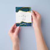 ティール(緑がかった色)金ゴールド結婚AGATE チラシ (手)