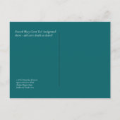 ティール(緑がかった色)金ゴールド結婚AGATE ポストカード (裏面)