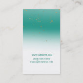 ティール(緑がかった色)&金ゴールド(ばちゃばちゃ)跳ねるモダングラムシックグラマー 名刺 (裏面)