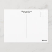 ティール（緑がかった色）、金ゴールド、白および黒のストライプ ポストカード (裏面)