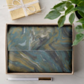 ティール（緑がかった色）、金ゴールド、白および黒の油 薄葉紙 (ギフト)