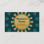 ティール（緑がかった色）+金ゴールドGeoCircle名刺 名刺 (裏面)