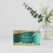 ティール(緑がかった色)金ゴールドGLAM公証人ローン署名業者 名刺 (スタンド正面)