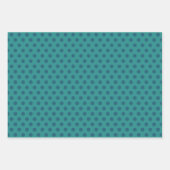 ティール(緑がかった色)金属グリッターグリーン水玉模様 ラッピングペーパーシート (正面2)