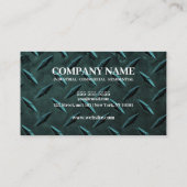 ティール（緑がかった色）金属組織カスタム建築作業者 名刺 (裏面)
