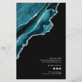 ティール（緑がかった色）銀の価格リストのチラシ チラシ (裏面)