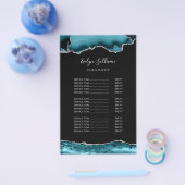 ティール（緑がかった色）銀の価格リストのチラシ チラシ (シングル)