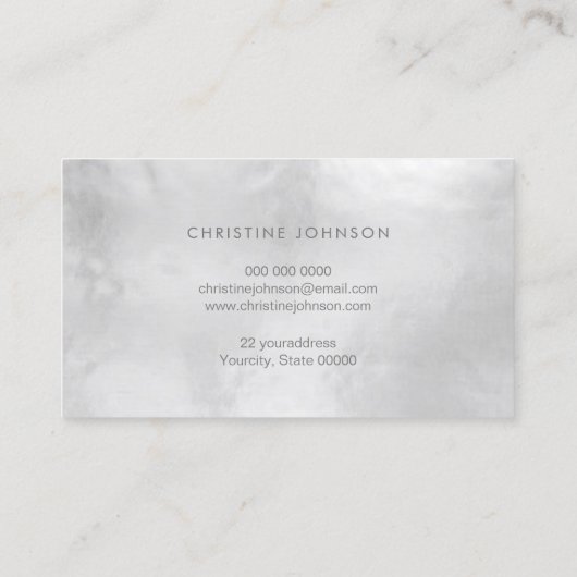 ティール(緑がかった色)銀ロータス 名刺 (裏面)