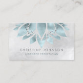 ティール(緑がかった色)銀ロータス 名刺 (正面)