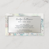 ティール（緑がかった色）銀水彩箔フェイク名刺 名刺 (裏面)