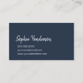 ティール（緑がかった色）銀河系とネイビーブルー芸術的作家 名刺 (裏面)