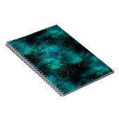 ティール(緑がかった色)銀河系シリーズデザイン1 ノートブック (右側)