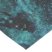 ティール（緑がかった色）銀河系シリーズデザイン4 ミディアムテーブルランナー (コーナー)